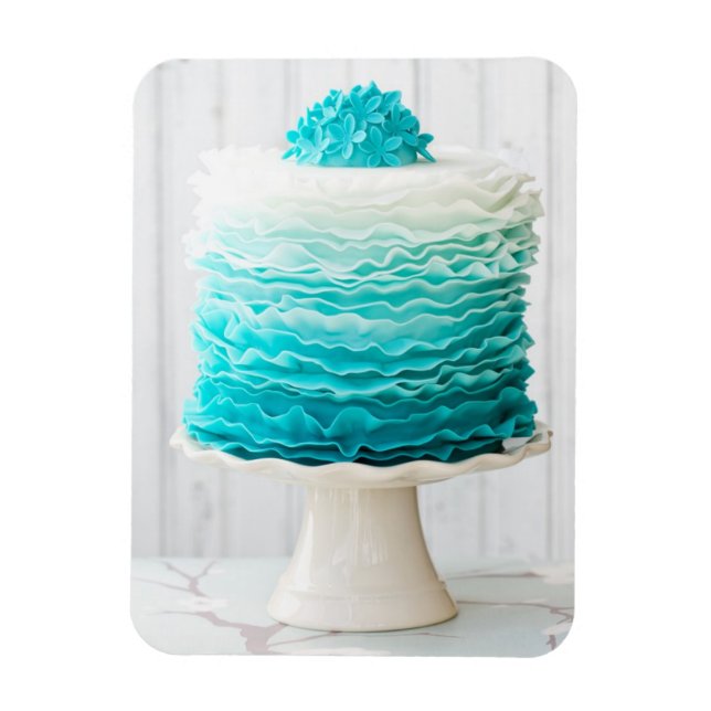 Ombre ruffle cake magnet (Vertical)