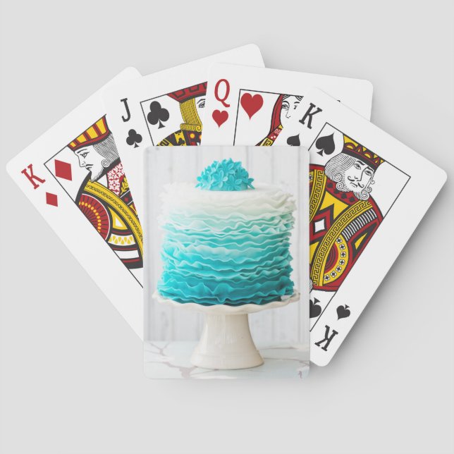 Ombre ruffle cake playing cards (Back)