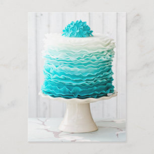 Ombre ruffle cake postcard