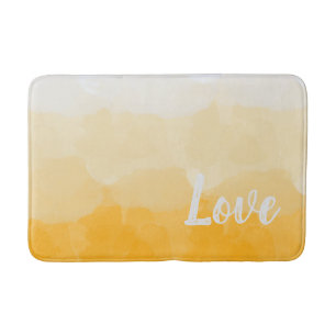 Ombre Saffron and Sunlight Yellow Love Gradient Bath Mat