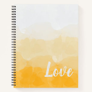 Ombre Saffron and Sunlight Yellow Love Gradient Notebook