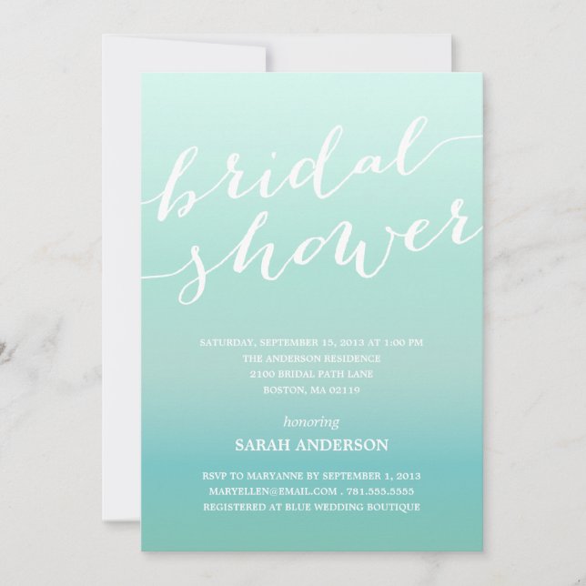 OMBRE SHOWER | BRIDAL SHOWER INVITATION (Front)