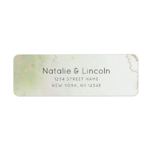 Ombre Spring Green Gold Wedding Return Address Label