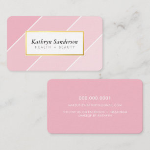 OMBRE STRIPE modern stylish chic pink faux gold Business Card