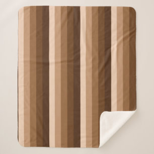Ombre stripes in coffee brown tones sherpa blanket