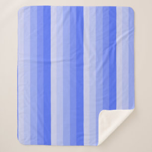 Ombre stripes in periwinkle blue tones sherpa blanket