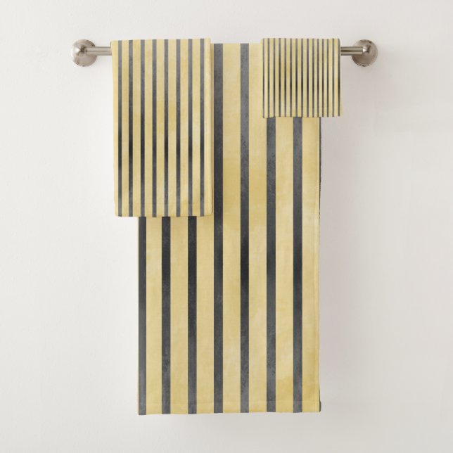 Ombre Stripes Pattern Bath Towel Set (Insitu)