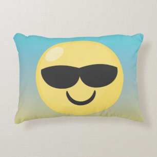 Ombre Sunglassses Emoji Decorative Cushion