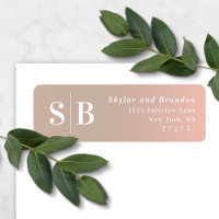 Ombre Taupe Beige & Pink Wedding Return Address