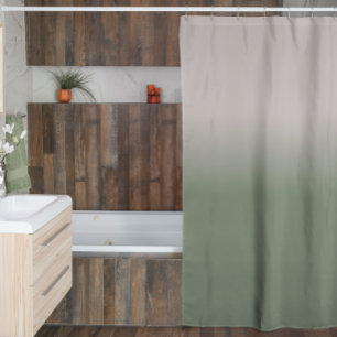 Ombre Taupe Sage Green Brown Fading Shower Curtain