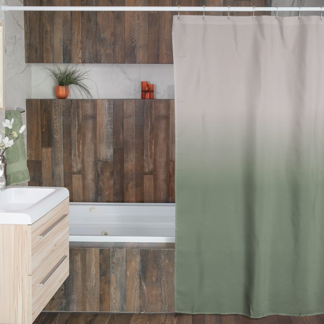 Ombre Taupe Sage Green Brown Fading Shower Curtain (Creator Uploaded)