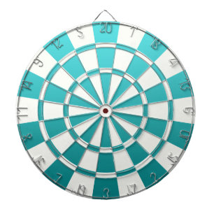 Ombre Teal And White Dartboard