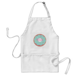 Ombre Teal Bakery Doughnuts Custom Name Standard Apron