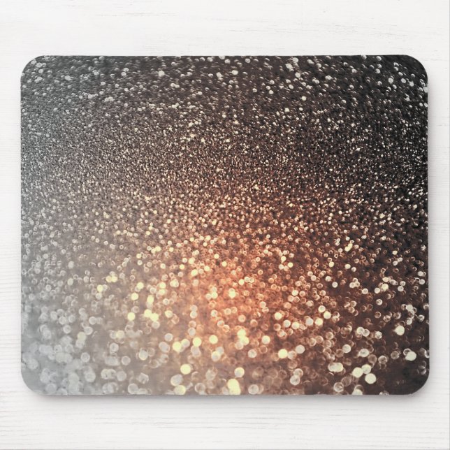 Ombre terracotta copper sparkle shiny glitter mouse pad (Front)