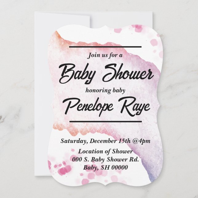 Ombre Watercolor Enclosure Card (Front)