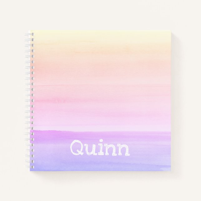 Ombre Watercolor Personalised Notebook (Front)