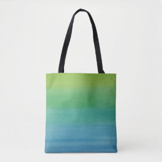 Ombre Watercolor Print Tote Mermaid Colours