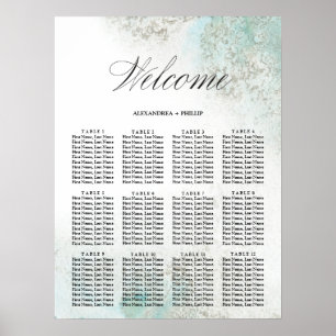 Ombre Watercolor Seating Chart   GREEN