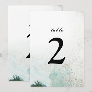 Ombre Watercolor Table Number   GREEN