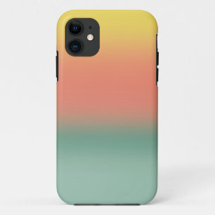 Ombre Watercolor Texture Sunset Yellow Pink Teal iPhone 11 Case