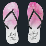 Ombre Watercolor Wedding Flip Flops - Pink<br><div class="desc">Celebrate in style with these trendy wedding flip flops. This design is easy to personalise with your special event wording and your guests will be thrilled when they receive these fabulous party favours.</div>