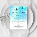 Ombre Watercolor Wedding Menu Cards - Blue<br><div class="desc">Celebrate in style with these trendy wedding menu cards. This design is easy to personalise with your special event wording and your guests will be thrilled when they receive these fabulous menus.</div>
