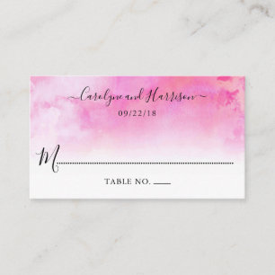 Ombre Watercolor Wedding Place Cards - Pink