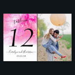 Ombre Watercolor Wedding Table Number Cards - Pink<br><div class="desc">Celebrate in style with these trendy wedding table number cards. This design is easy to personalise with your special event wording and your guests will be thrilled when they see these fabulous table numbers. *** HOW TO ORDER *** Please customise and add each table number card to your cart, one...</div>