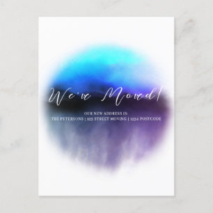 Ombre We Have Moved Script Moving Announcement Postcard