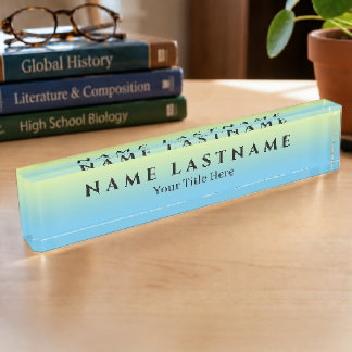 Ombré Yellow Blue Pastel Nameplate