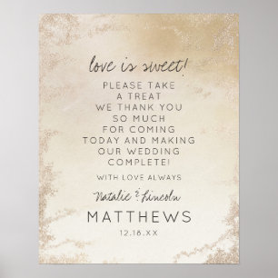 Ombre Yellow Gold Frost Love is Sweet Wedding Sign