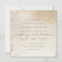 Ombre Yellow Gold Frosted Foil Luxe Wedding Square