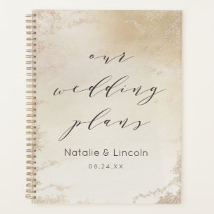 Ombre Yellow Gold Frosted Foil Watercolor Wedding Planner