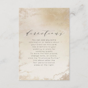 Ombre Yellow Gold Frosted Foil Wedding Directions Enclosure Card