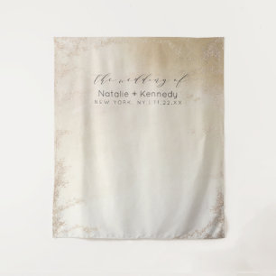 Ombre Yellow Gold Frosted Photo Booth Backdrop Tapestry