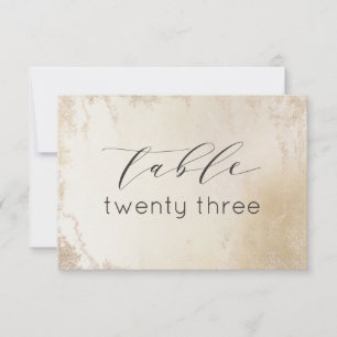 Ombre Yellow Gold Frosted Wedding Table Numbers