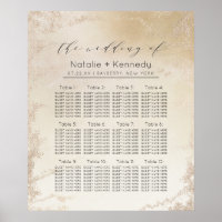 Ombre Yellow Gold Luxe Wedding Table Seating Chart