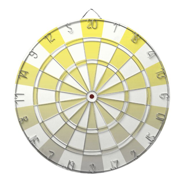 Ombre Yellow Grey And White Dartboard (Front)
