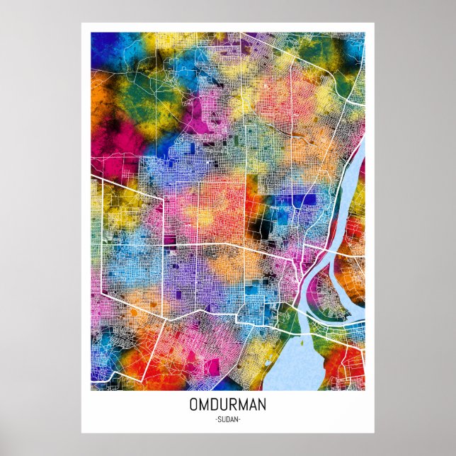 Omdurman Sudan City Map Poster (Front)