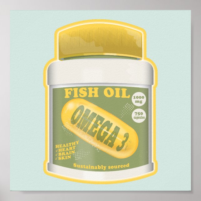 Omega 3 fish oil poster (Front)