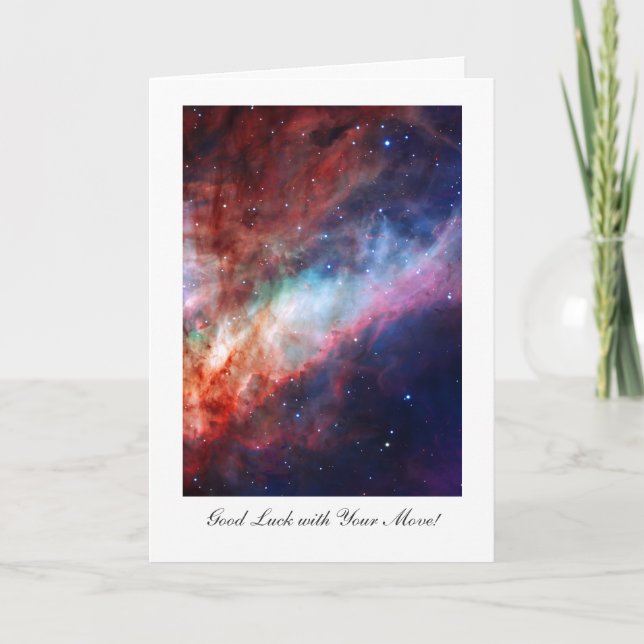 Omega Nebula, Messier 17, Good Luck with Home Move Card (Front)