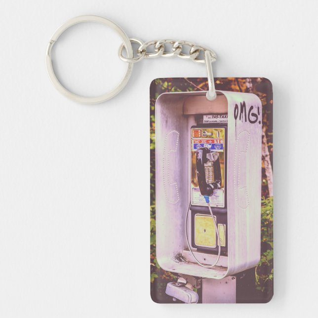 OMG! A Pay Phone Acrylic Keychain (Front)