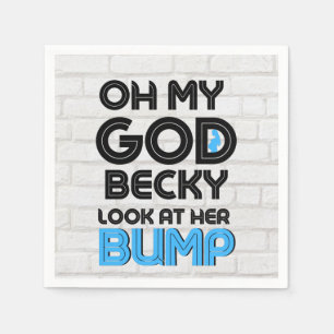 OMG Becky  Blue 90's Urban Retro Baby Shower Favou Napkin