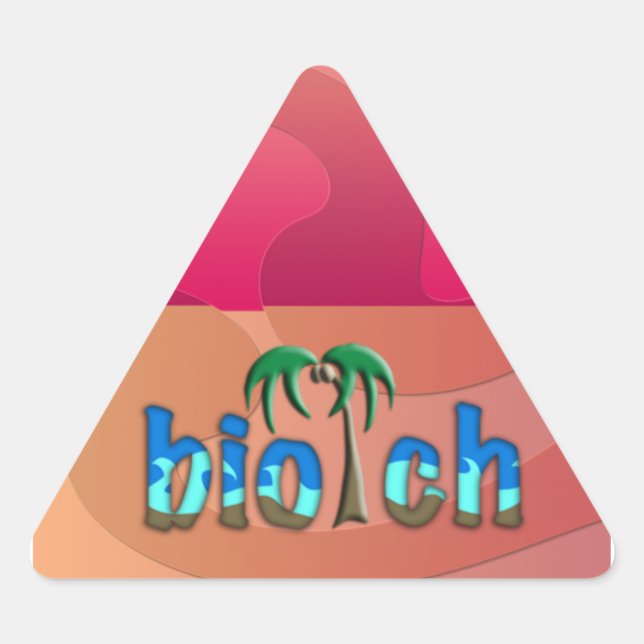 OMG! biotch Triangle Sticker (Front)