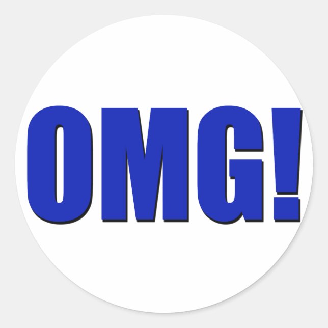 OMG! blue Classic Round Sticker (Front)