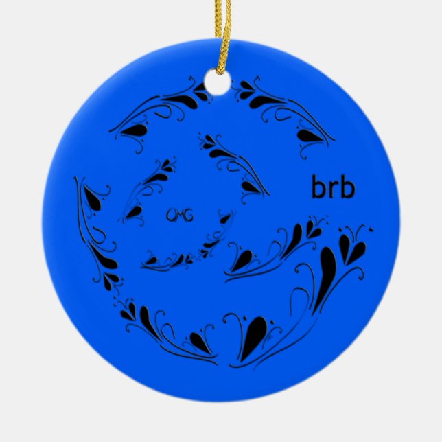 OMG! brb Ceramic Tree Decoration (Front)