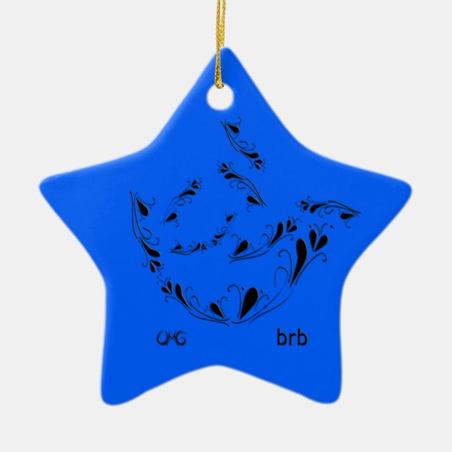 OMG! brb Ceramic Tree Decoration (Front)
