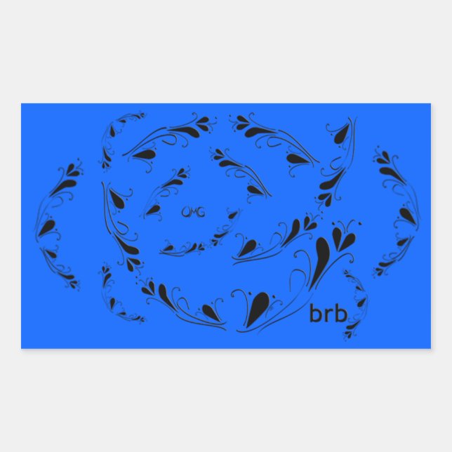 OMG! brb Rectangular Sticker (Front)