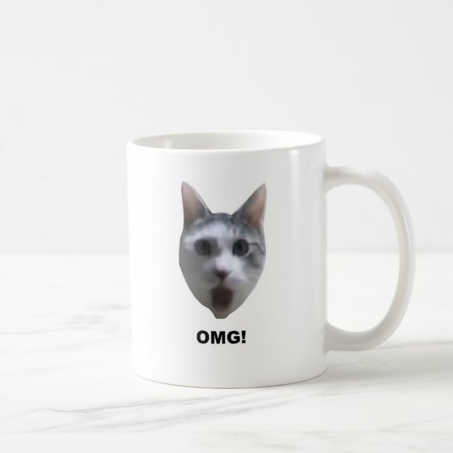 OMG CAT! (what has he seen?) Coffee Mug (Right)
