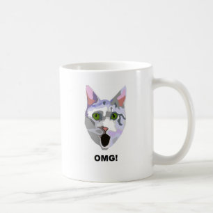 OMG! CAT 'what has he seen?' Coffee Mug